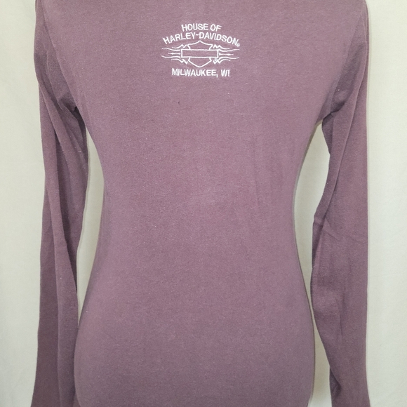 Harley-Davidson Pink Fitted Long Sleeve T-Shirt - Picture 4 of 5